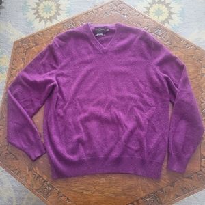 Black Brown 1826 Men's Purple Cashmere Sweater Size XL
